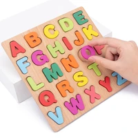 montessori baby toys wooden puzzle alphabet number shape matching 3d puzzle board game wooden toys for children gifts