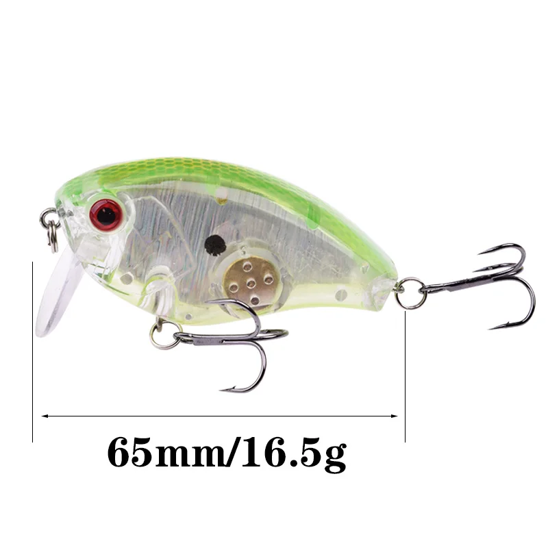 1Pcs Vibration Crank Sinking Wobblers Fishing Lures 65mm 16.5g Artificial Hard Bait Bass Japan Minnow Crankbait Fishing Tackle