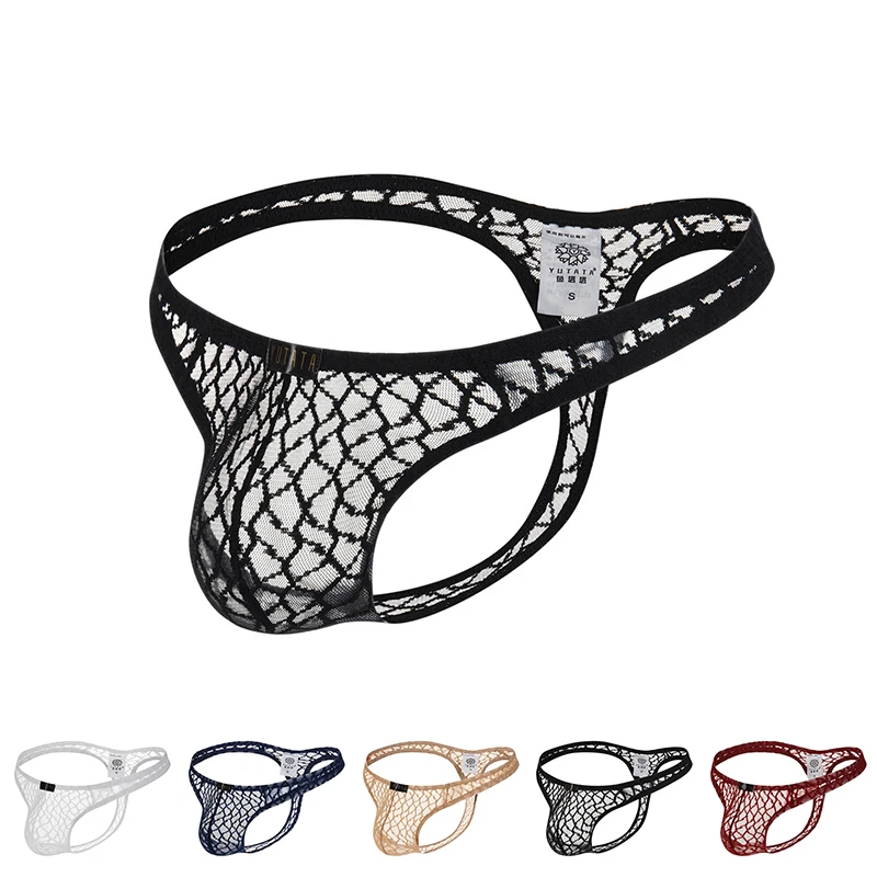 

Men Underpants Transparent Mesh Sexy Low Waist Sheer Lingerie Bulge Pouch Briefs