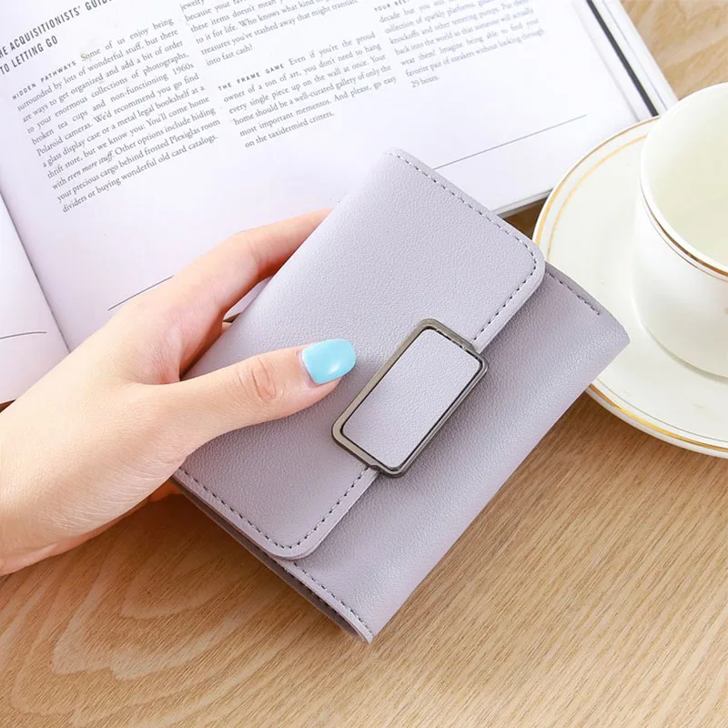 Женский короткий кошелек из искусственной кожи винтажный маленький свежего