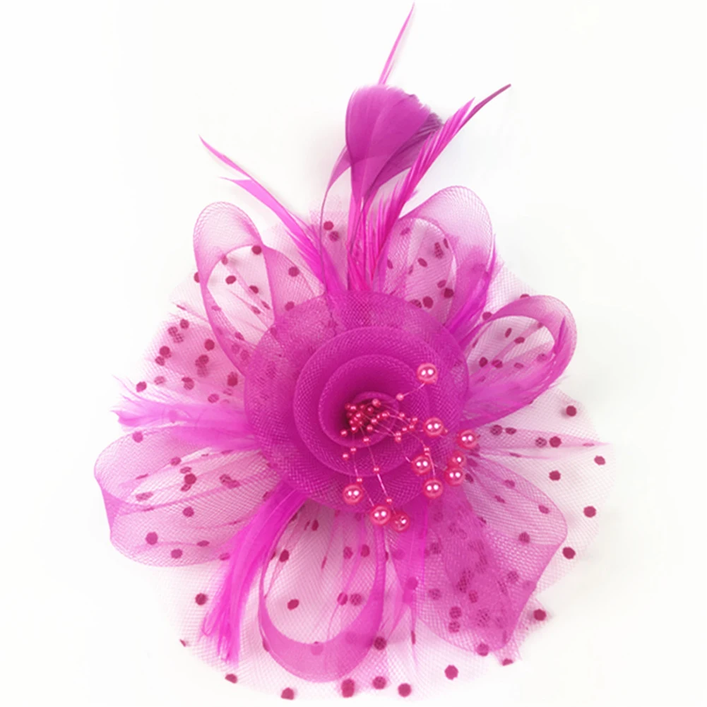 Элегантная женская цветочная сетчатая лента шляпа федора с перьями повязка на