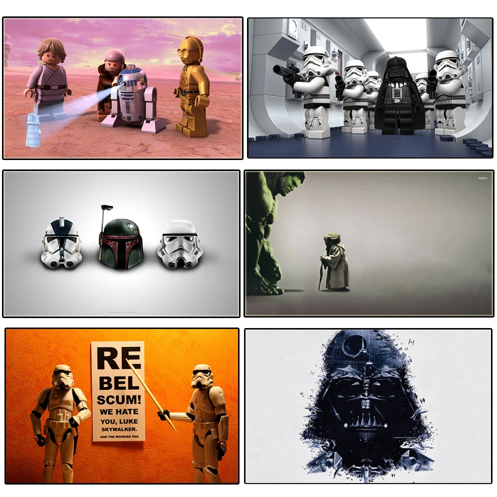 

Star Wars Lego & Funny Hulk Movie Posters Abstract Creative Mural Wall Canvas Painting Living Room Home Decor Picture Cuadros