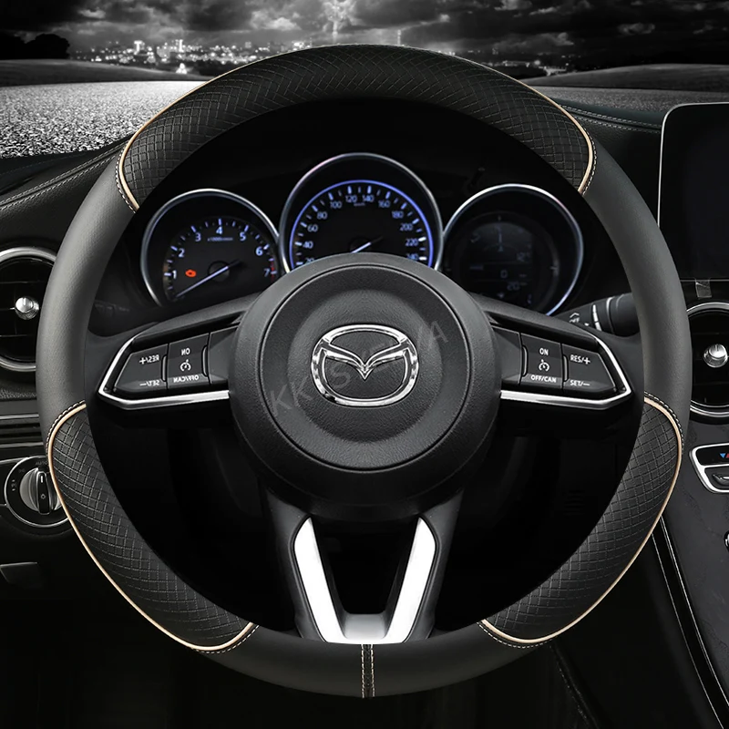 Из искусственной кожи чехол рулевого колеса автомобиля для CX 3 4 5 7 9 Mazda Axela 6 Gh Gj Demio