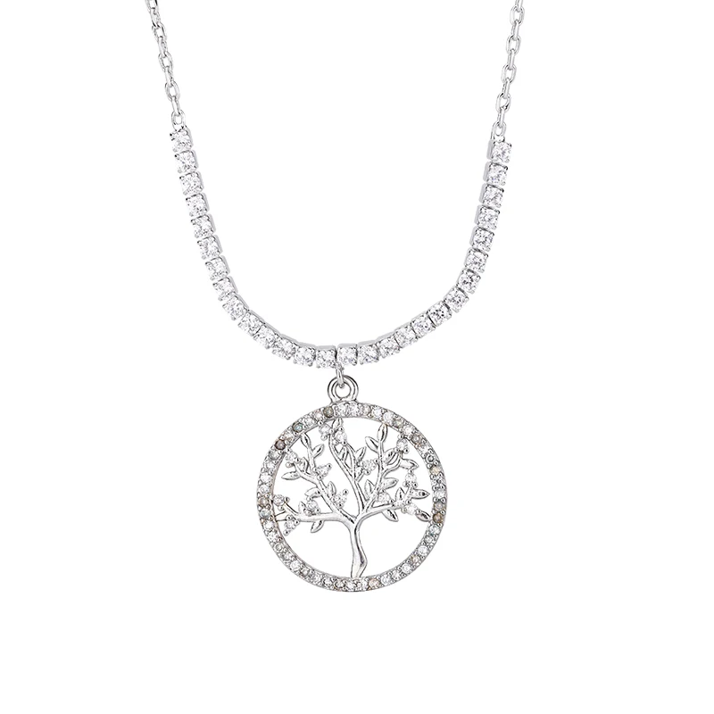 

Модное ожерелье с красивым посеребренным деревом жизни женское праздничное романтическое Подарочное ювелирное изделие оптом