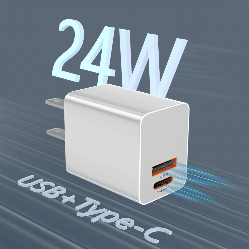 

NAISU 24W PD Quick Charger US Adapter QC 3.0 USB C Fast Charging Mobile Phone Wall Charger For IPhone 13 Huawei Samsung Xiaomi