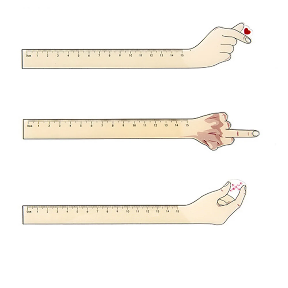 1 шт. каваи акриловая ручная жеста сердце палец 15 см измерительные прямые линейки