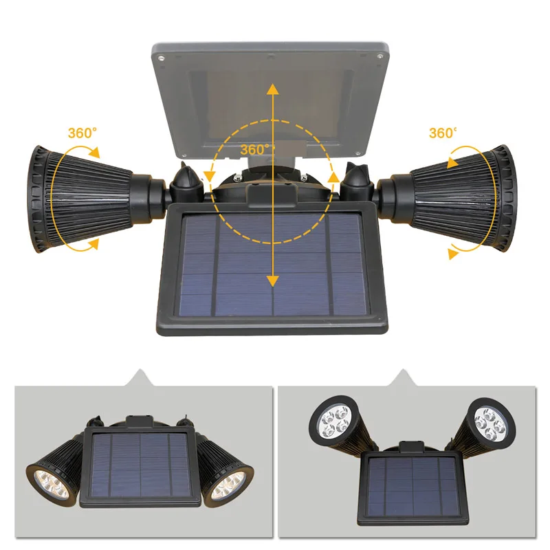 Водонепроницаемые настенные светодиодные лампы на солнечной батарее датчик