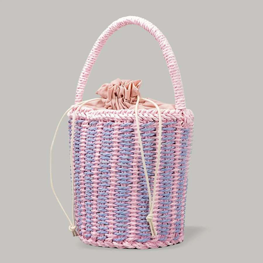 

Bohemia Hand Woven Tote Ladies Cotton Linen Handbags Drawstring Beach Hand Bags For Women Summer Fashion Casual Shopper Bag 2022