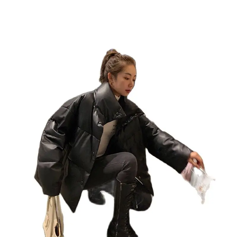 Chaqueta de piel de oveja para mujer, abrigo con cuello de pan, piel auténtica, 2020