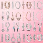 Женские серьги-кольца из серебра 925 пробы, с шармами Pandora