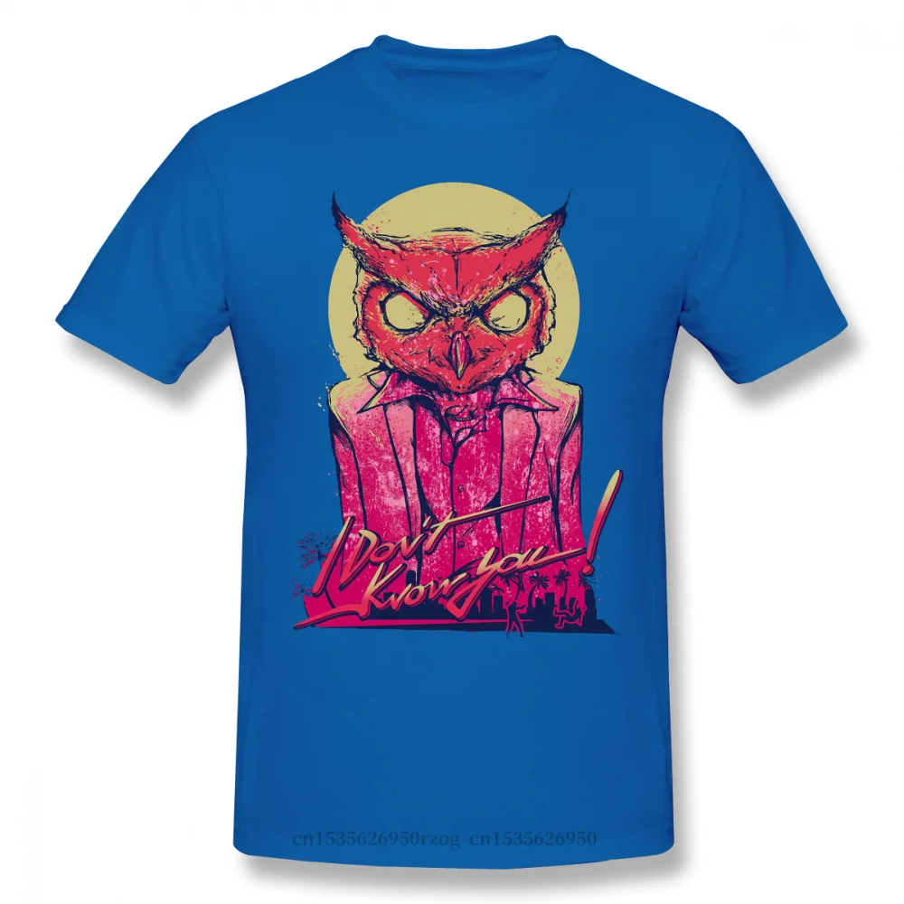 

Hotline Miami - Rasmus Print Cotton T-Shirt Owl Cat Animal For Men Fashion Streetwear