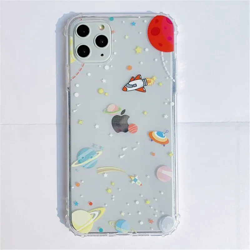 

Transparent starry sky phone case is suitable for iPhone11 12Pro Max mini X XR XSMax 8 7 6PluS anti-drop protective back cover