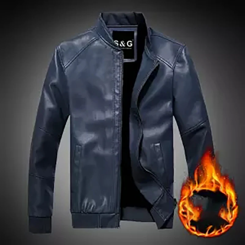 Мужские кожаные куртки Осенняя Новая повседневная винтажная байкерская куртка