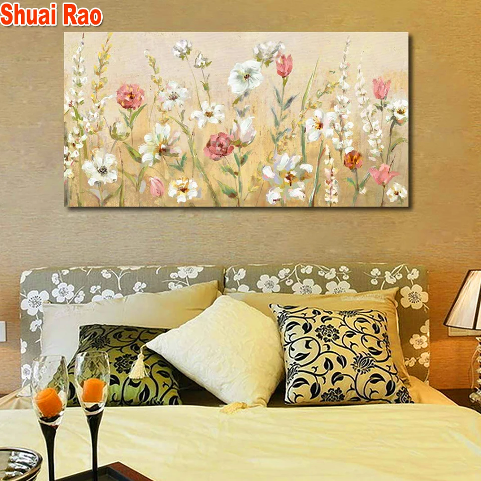 

5D DIY Diamond Painting Daisy Pink White Flower Full Round Diamond Art Mosaic Cross Stitch Home Decor Large Fantasy Art,J108