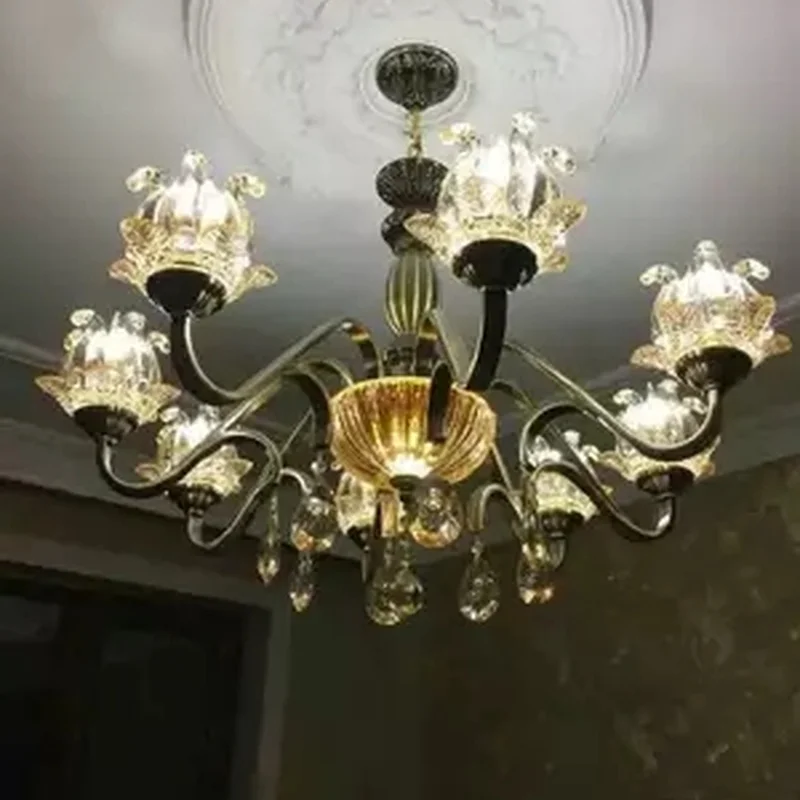 Crystal Chandelier For Living Room Lamps Glass Lustre Vintage Led Modern Lighting | Лампы и освещение