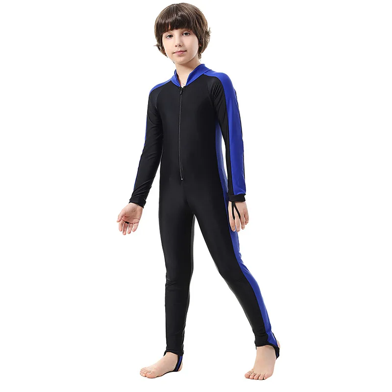 SBART Children Wetsuit Rash Guard Girl Boy Kids Swim Diving Sportswear Suits Anti-UV Full Body Long Sleeve One Piece Swimsuit H | Спорт и