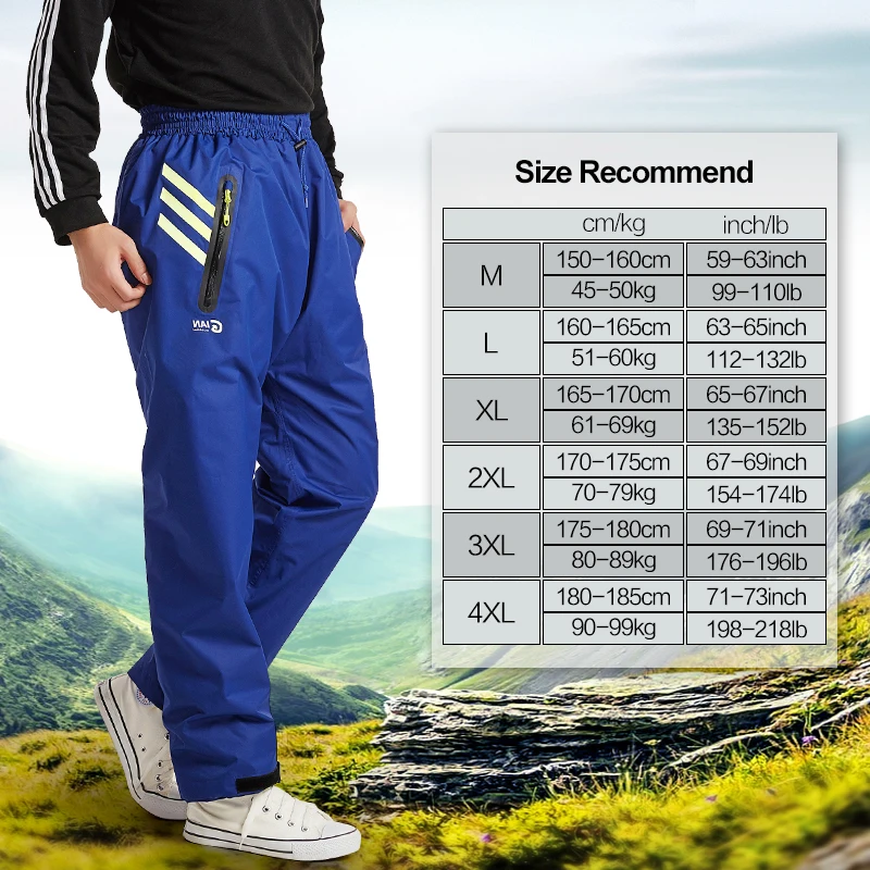QIAN непромокаемые брюки женские/мужские дождевик уличные толстые водонепроницаемые брюки мотоциклетные рыболовные походные дождевики штаны