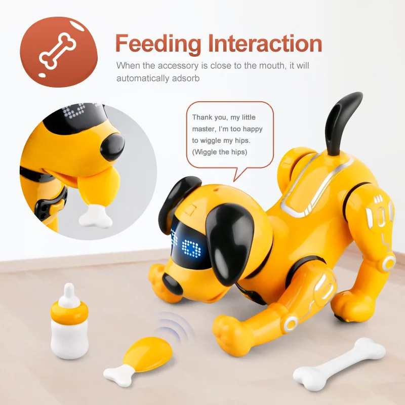 

Умная собака-робот с дистанционным управлением для раннего развития, детские игрушки, Интерактивная программируемая имитация собаки для р...