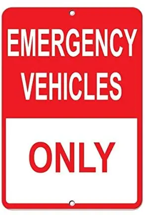 

Crysss Warning Sign Emergency Vehicles Only Parking Sign Road Sign Business Sign 8X12 Inches Aluminum Metal Sign