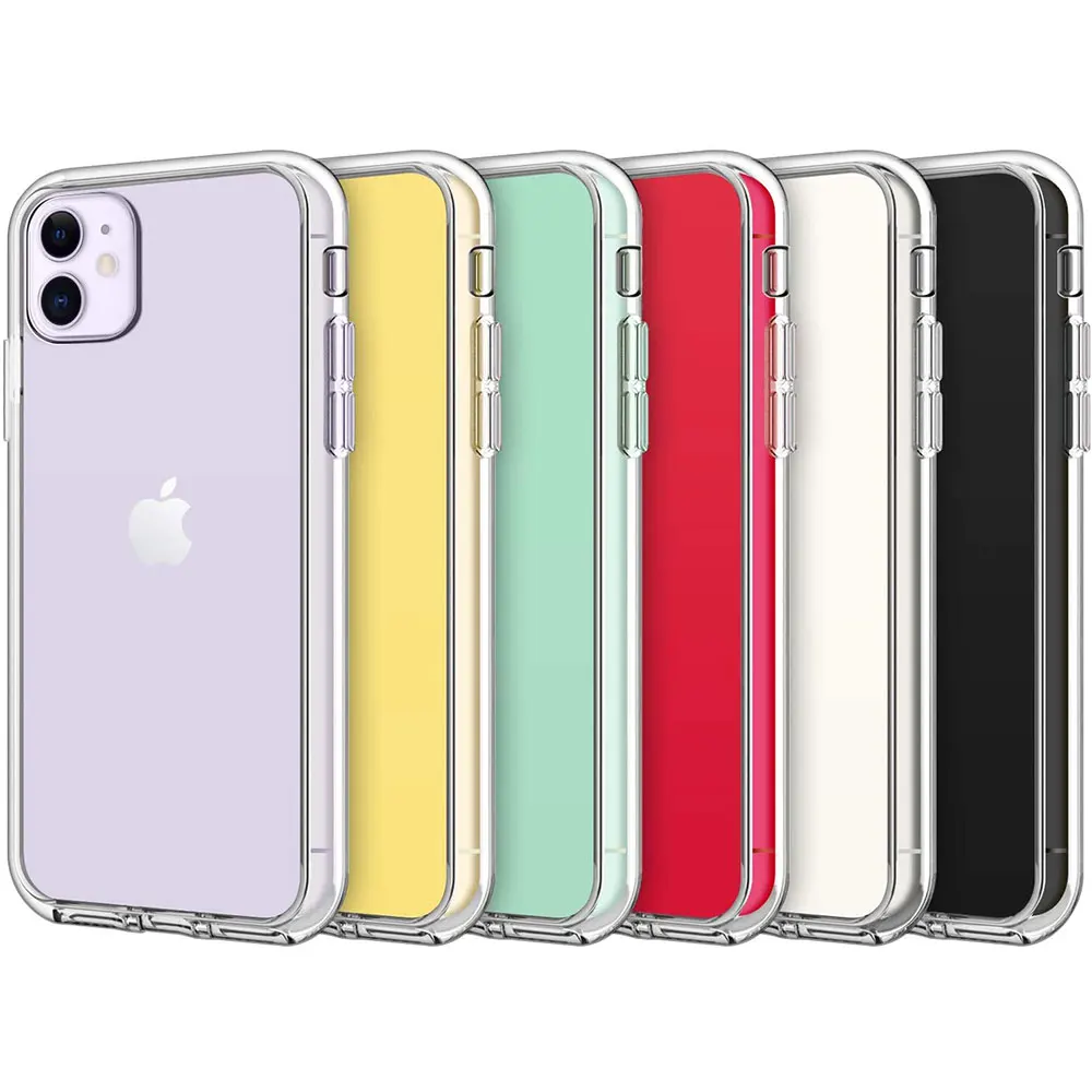 

Original Luxury Brand Clear Phone Case For Apple iPhone 11 Pro Max 12 Mini X XR 8 7 Hybrid Shockproof Silicone Transparent Cover