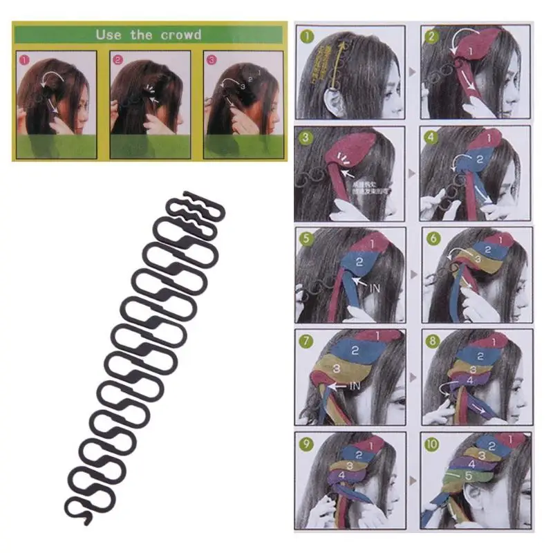 1 шт. женские черные волосы стильная клипса инструмент для Плетения КОС твист