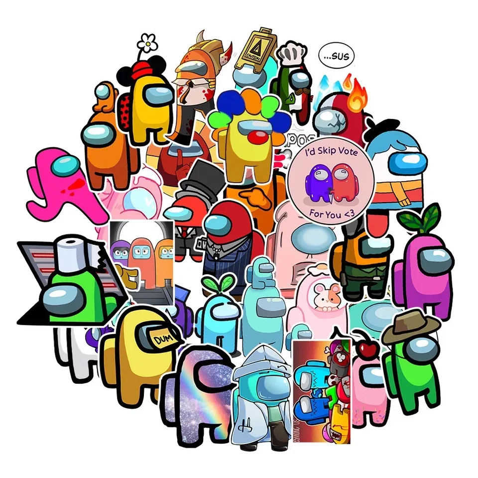 

Hot Game Among Us stickers 50/100PCS Decoration For Notebook Motorcycle Skateboard Computer Mobile Phone Decal Graffiti Stickers