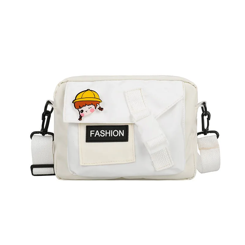 

Cute Canvas Bag Women 2021 New Japanese One Shoulder Small Square Bag Ins Fresh Contrast Color Students' Crossbody Bag Fashion