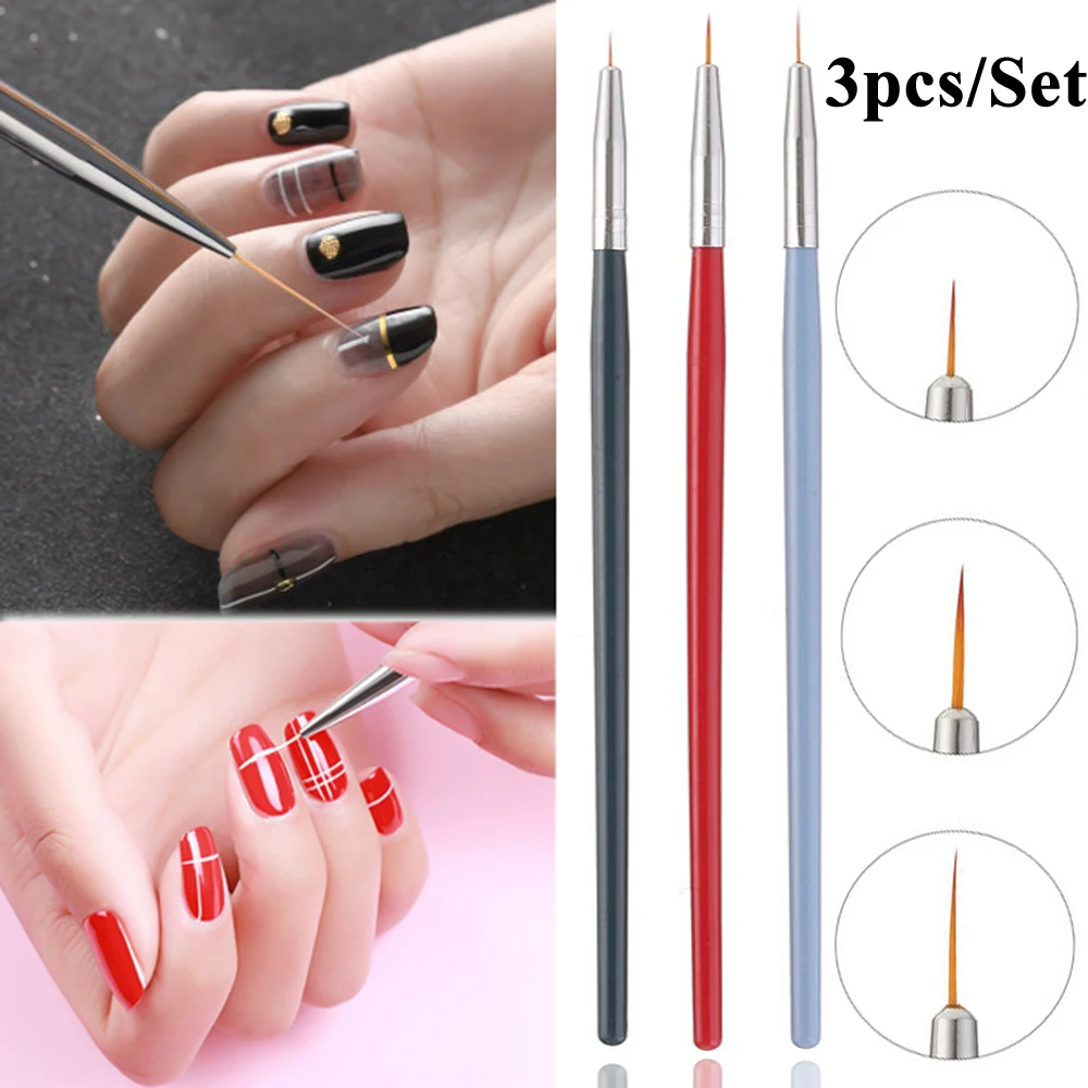 3 шт. кисть для ногтей DIY акриловый лак расширение строитель УФ гель кристаллый