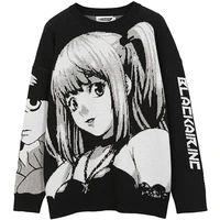 2021 autumn cotton pullover mens hip hop streetwear harajuku sweater vintage retro japanese style anime girl knitted sweater