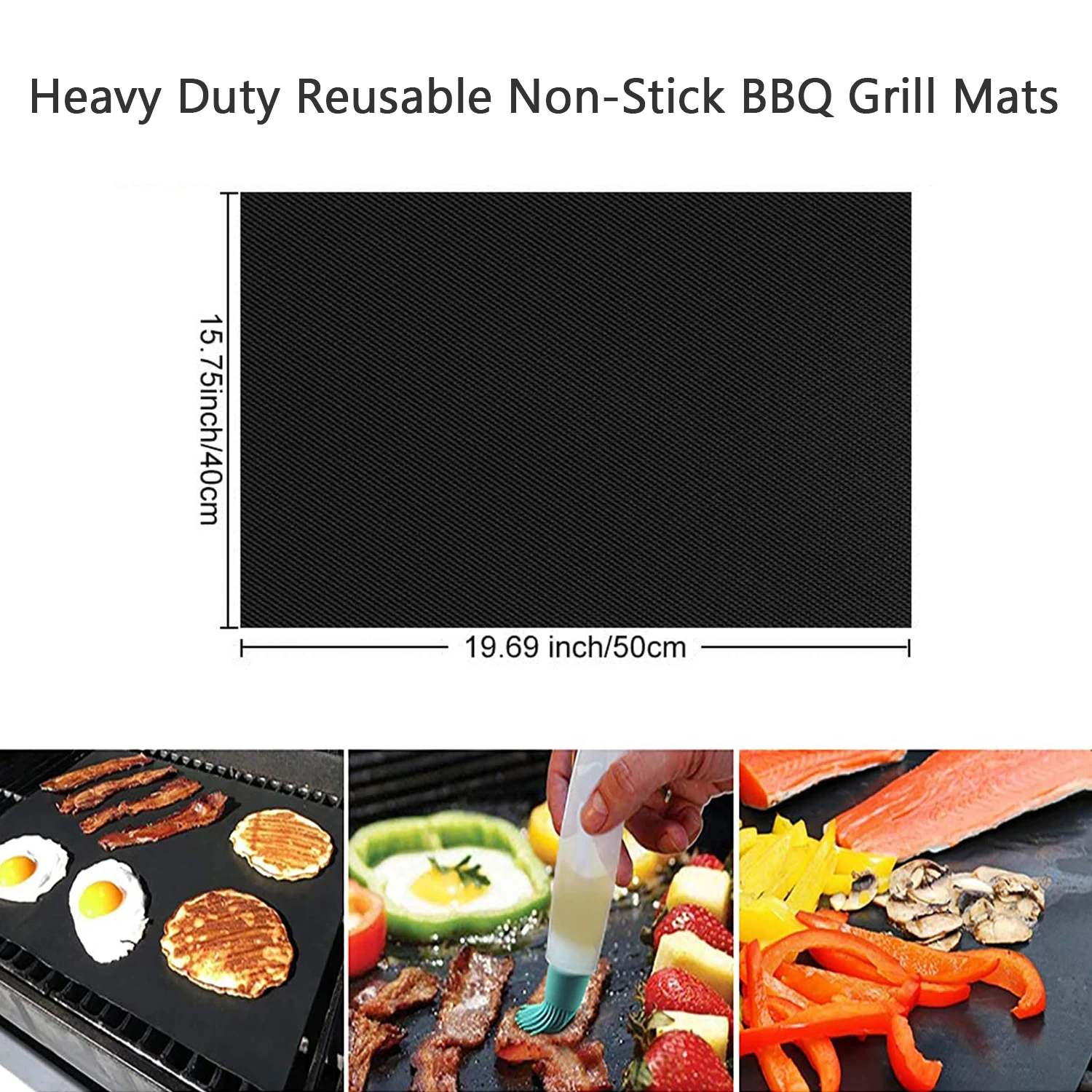 Estera antiadherente para parrilla de barbacoa, 100%, f&aacute;cil de limpiar, reutilizable, resistente al calor, con 4 Uds. De cepillo de silicona, accesorios para barbacoa-1