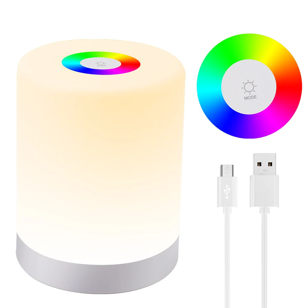 USB Перезаряжаемые умный светодиодный Ночной светильник сенсорный Управление