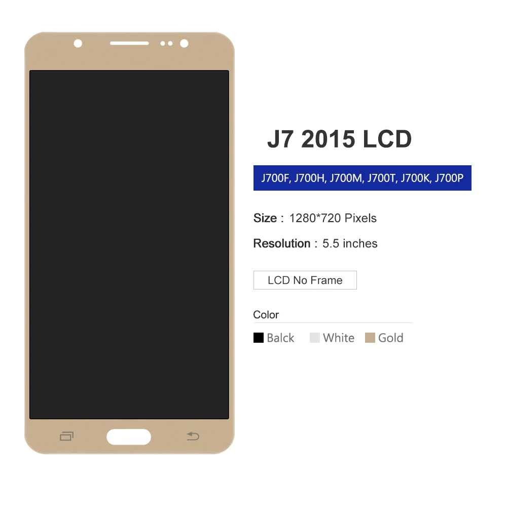 Сменный ЖК дисплей AMOLED для SAMSUNG Galaxy J7 2015 J700 SM J700F J700H J700M сенсорный экран с цифровым