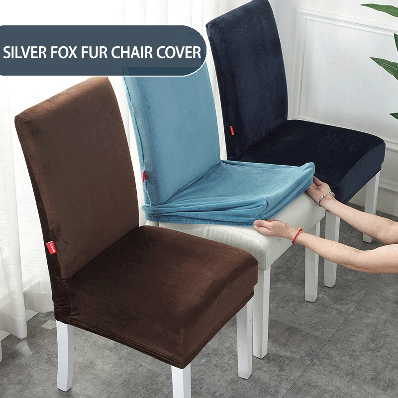 

Thick Velvet Elastic Chair Cover Solid color Spandex Stretch Seat Covers for Dining room Wedding Office Banquet Chair slipcovers