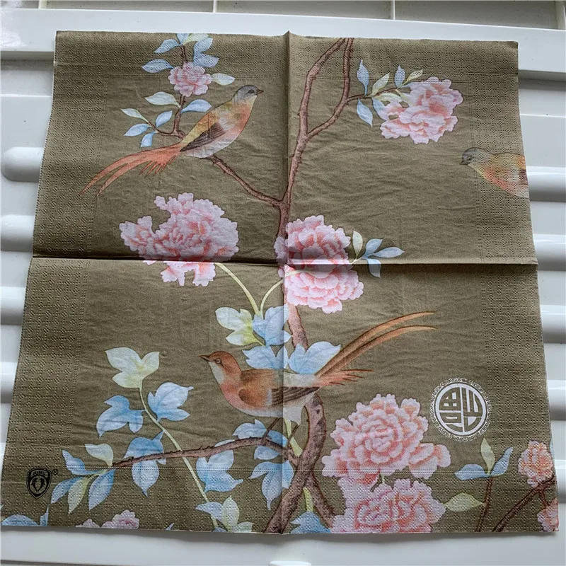 

Декупаж, свадебные салфетки, винтажные салфетки для стола, бумажные Элегантные салфетки, цветок, птица, Бабочка, красивый декор для дня рождения 20