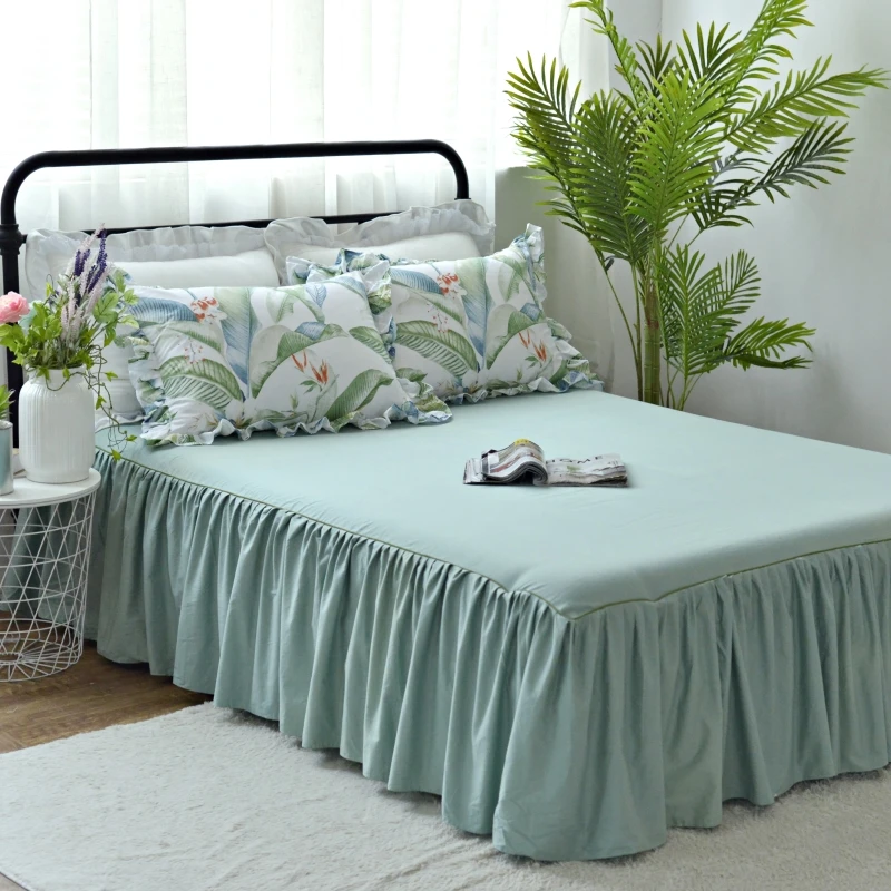 

Tropical leaf plant print bed skirt bedding set 100% cotton duvet covers 3/4pcs king queen full Twin size flower Home textile