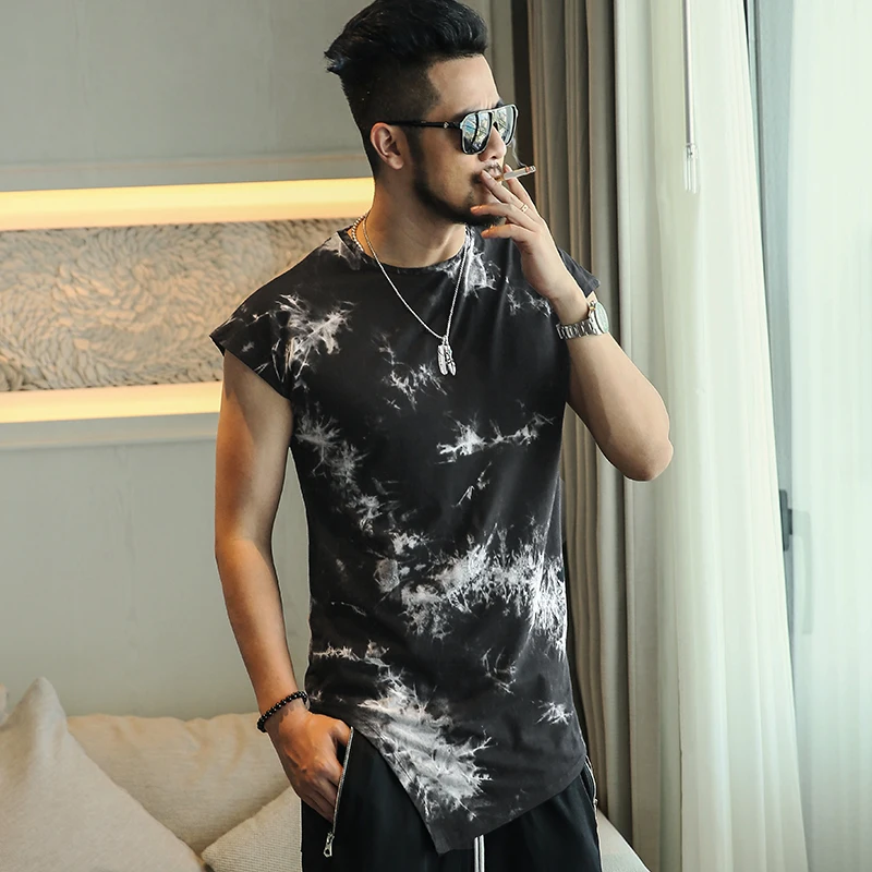 Осенняя Новинка винтажная Мужская футболка в стиле ретро длинная окрашенная на