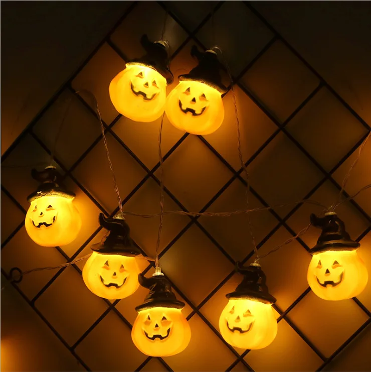 

1.5M 3M Horrible Pumpkin String Lights Battery Powered LED Garland Decorative Lights Christmas Party Halloween Decorations