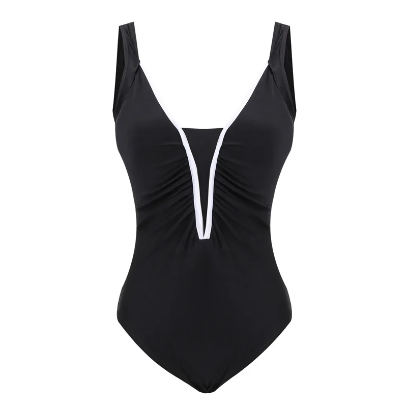 Купальник женский черный слитный купальный костюм 2019 новый сексуальный