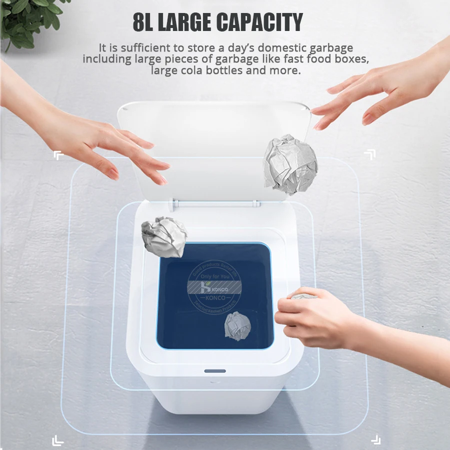 Мусорная корзина Konco умное водонепроницаемое мусорное ведро с автоматической