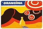 Винтажный рекламный постер Orangina, Пляжное бикини со сверкающей содовой