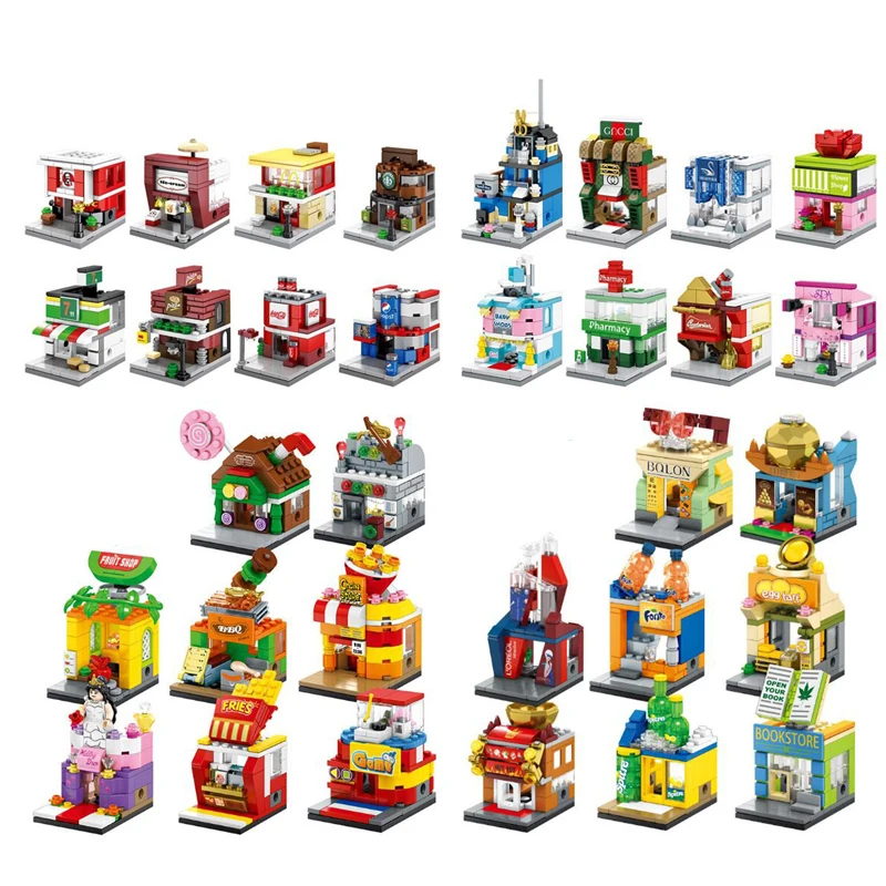 3D модель одиночный мини-набор городская улица серии пицца Мороженое магазин