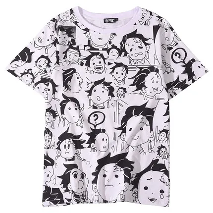 T-shirt Костюм для косплея «Demon Slayer Kimetsu no Yaiba» Kamado Tanjirou; забавная Милая футболка; хлопковый свитер; толстовки; пуловер; спортивная одежда - Цвет: T-shirt
