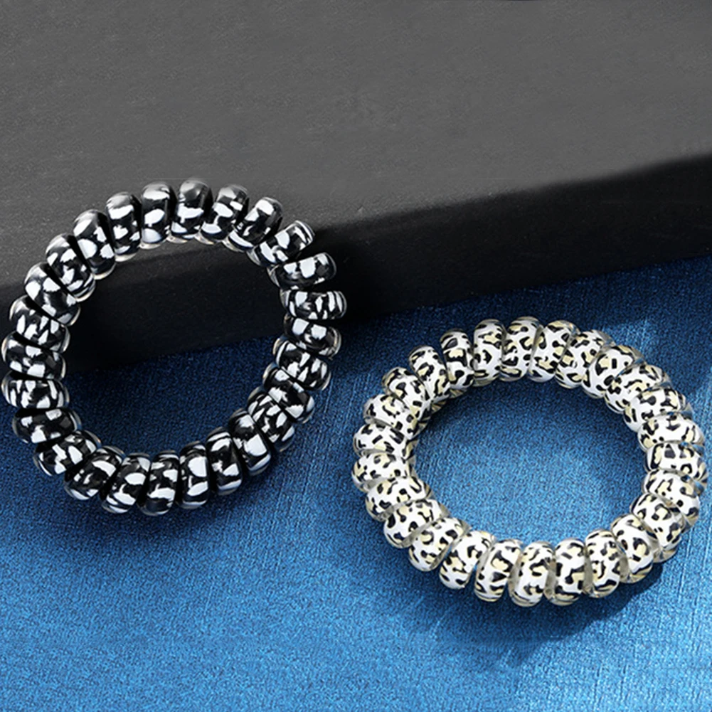 1 шт. леопардовые эластичные резинки для волос круглые Спиральные кольца