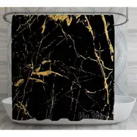 Black And Gold Marble Shower Curtains Personalized Bathroom Decor