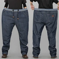 plus big size black jeans men elastic denim trousers mens jean brand 2022 pants man clothes