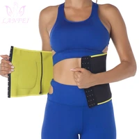 lanfei waist trainer corset with pocket women belly reducing body shaper girdles weight loss neoprene sauna sweat slimming belt