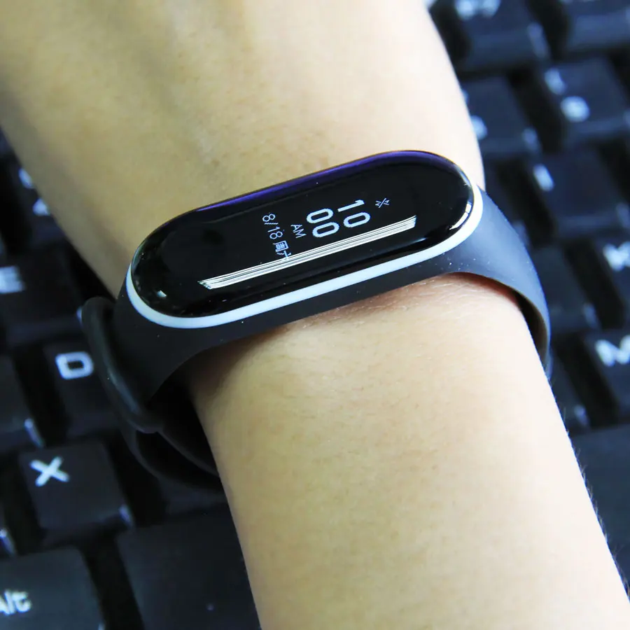 Сменный силиконовый ремешок для Xiaomi Mi Band 4 3 двухцветный браслет наручных часов