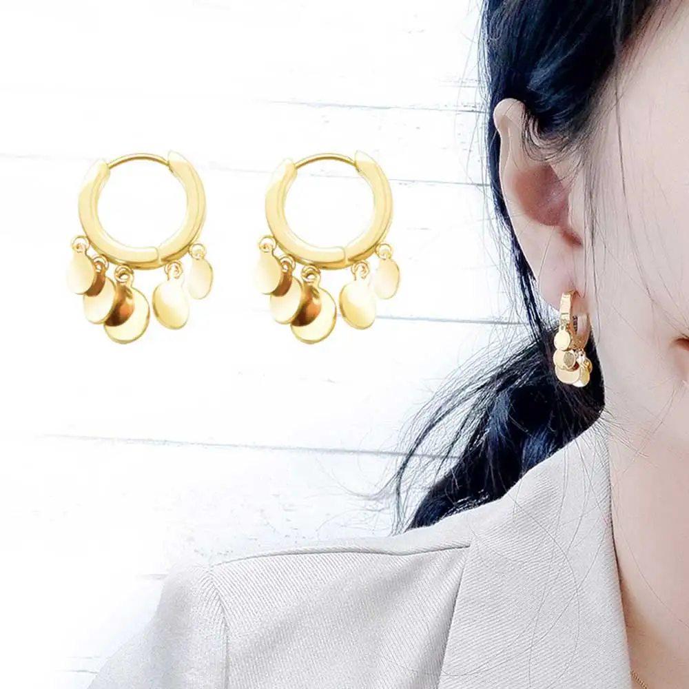 Серьги-кольца женские из нержавеющей стали в Корейском стиле | Украшения и