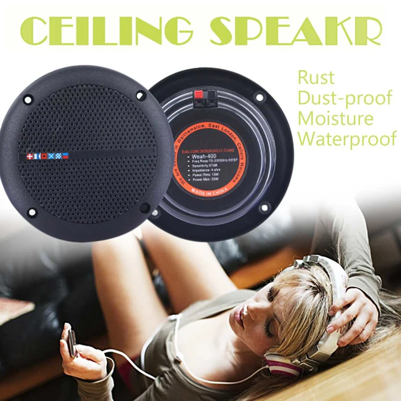 Пара потолочных динамиков громкоговорители усилители водонепроницаемые