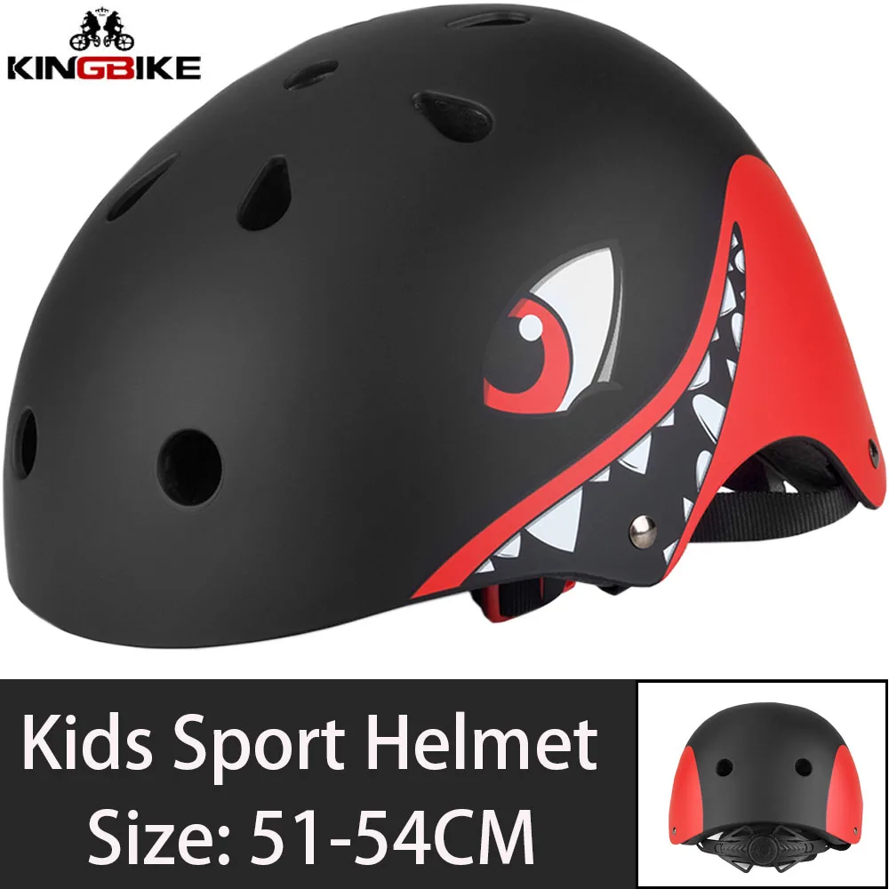 J-699-Black KINGBIKE Детский велосипедный шлем, велосипедный шлем с полным лицом, Детский защитный шлем для верховой езды, скейтборда, шлем для катания на роликах, спортивный защитный шлем - Цвет: J-699-Black